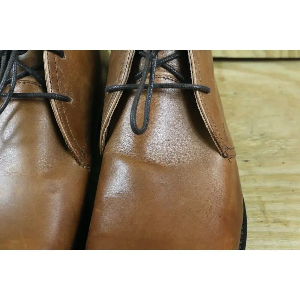 New Rodd & Gunn Boots Mens 8 Brown Leather Pebbly Hill Chukka Ankle Portugal